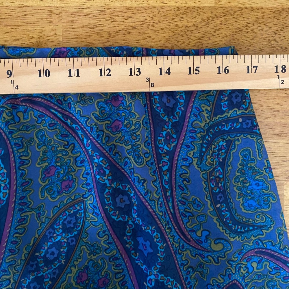 Chadwicks Paisley Tiered Maxi Skirt Size 12 Tall Blue Chiffon Boho Fairy‎ Gypsy - Picture 8 of 8